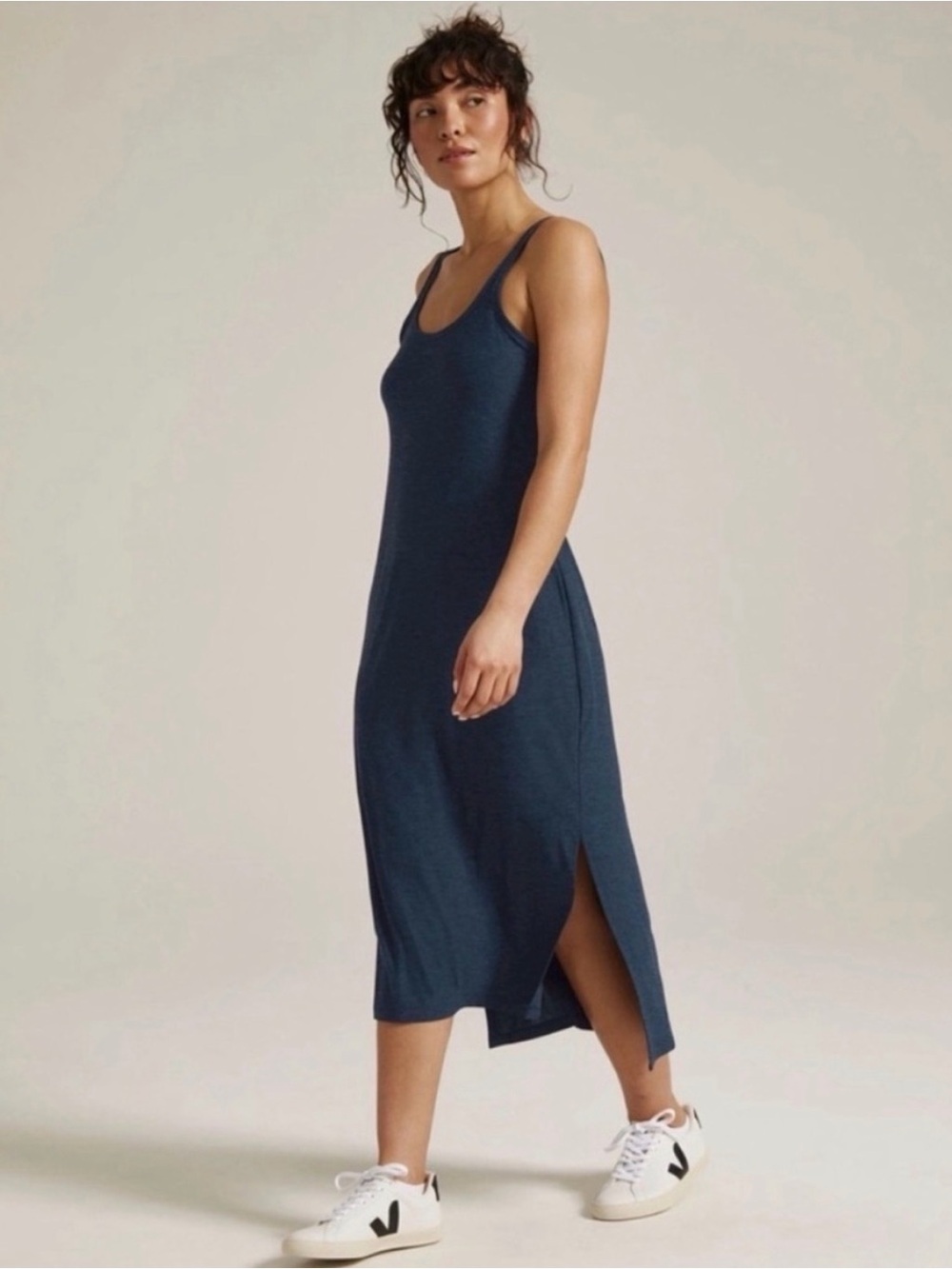 NWT Beyond Yoga Featherweight Resort Midi Slip Dress Nocturnal Navy S - Picture 4 of 8